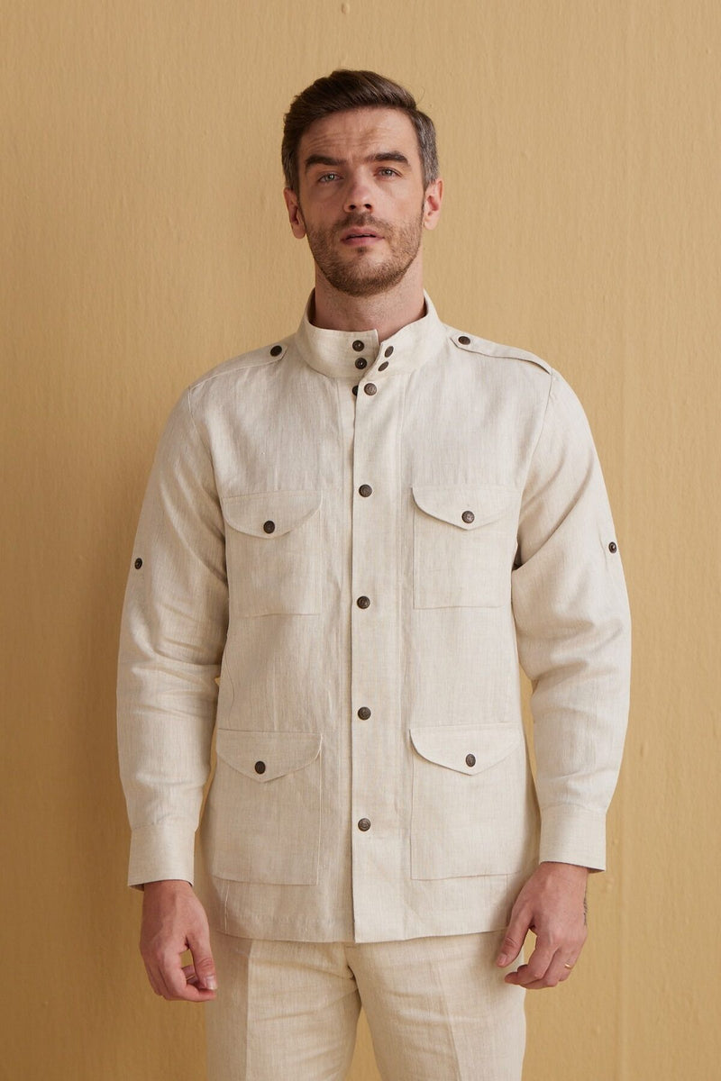 The Gallant Natural Linen Safari Jacket
