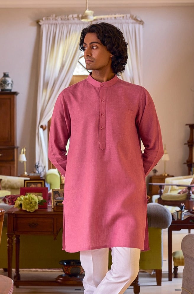 The Homair Onion Linen Kurta
