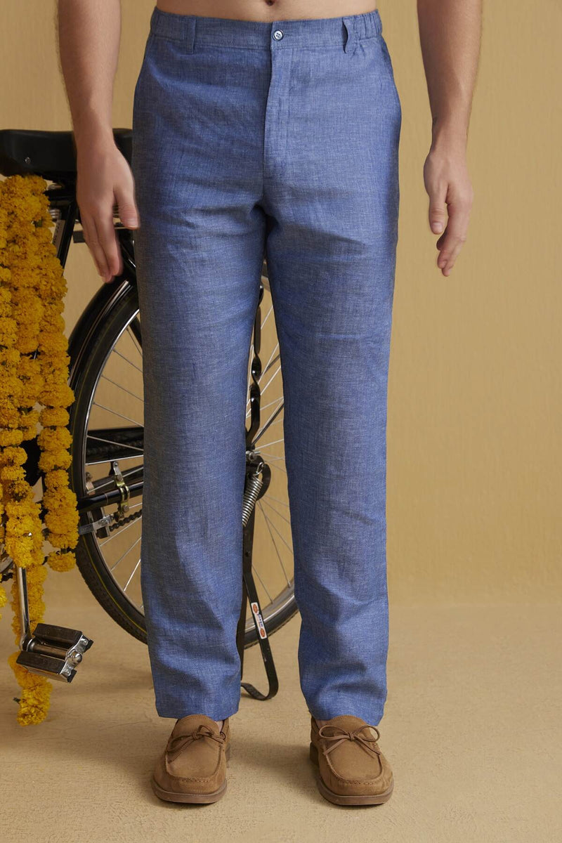 The Jayson Blue Linen Pyjamas