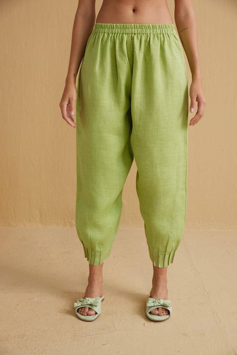 The Sally Light Green Linen Salwar