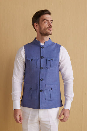 The Kerim Coat - Blue