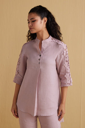 The Olette Lavender Linen Tunic