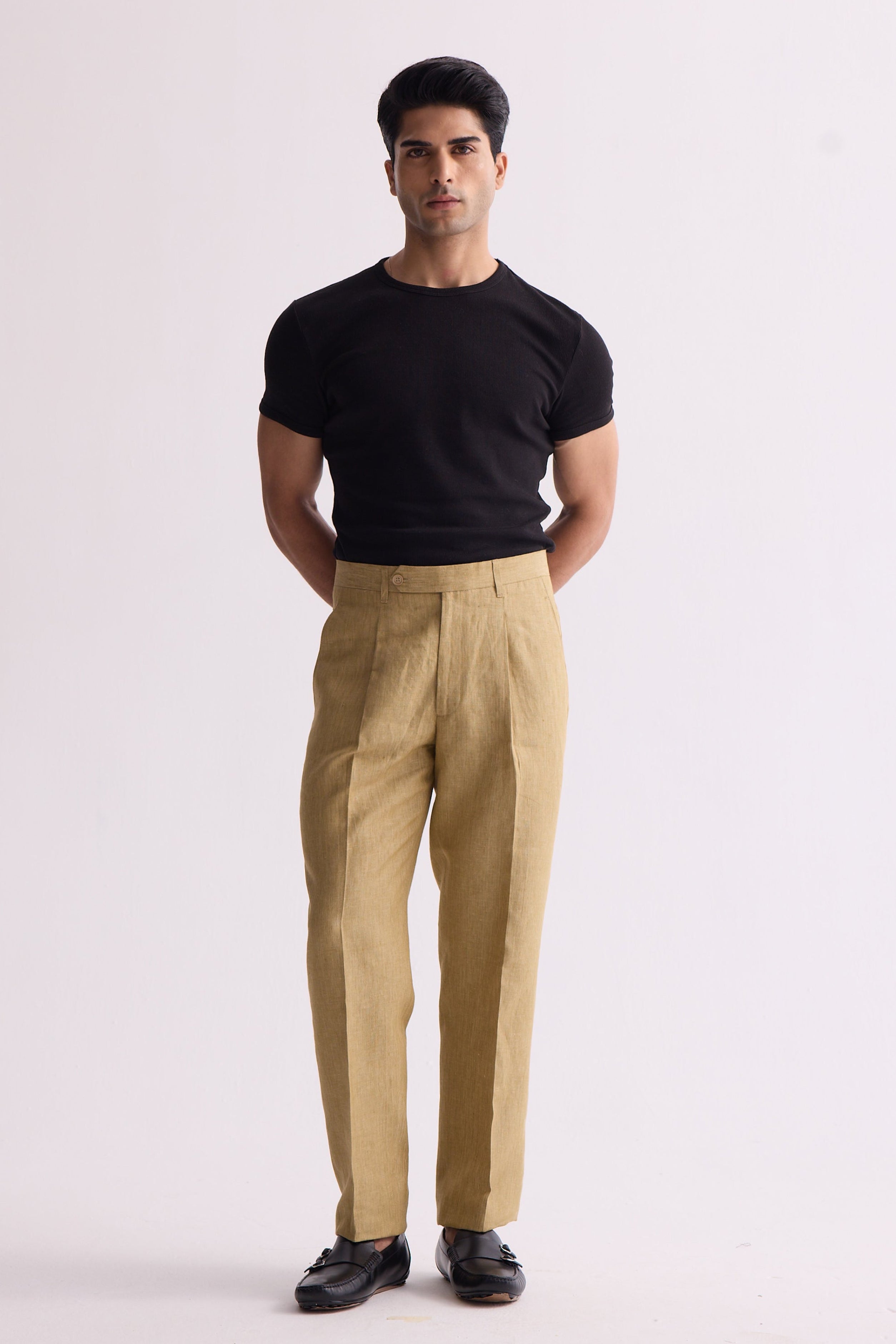 The Alvar Golden Linen Trouser