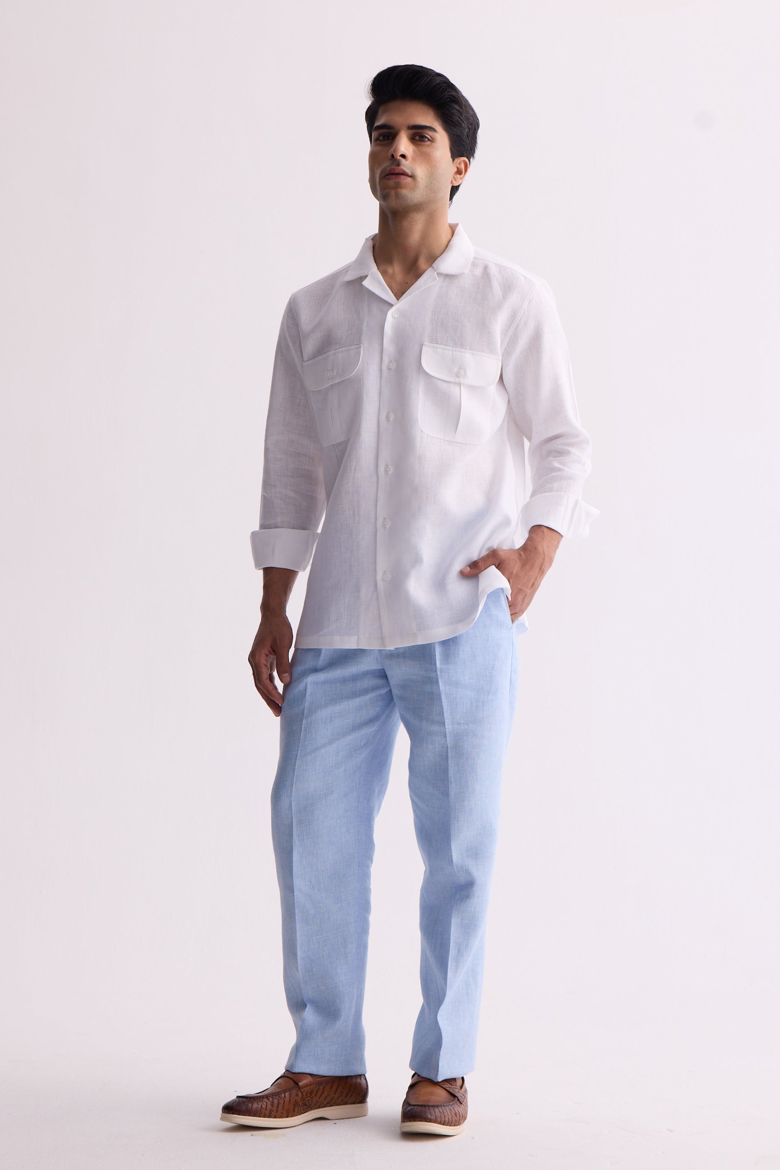 The Boreas White Linen Shirt