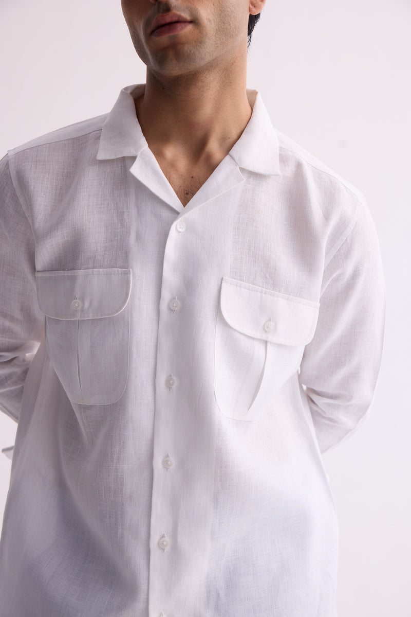 The Boreas White Linen Shirt