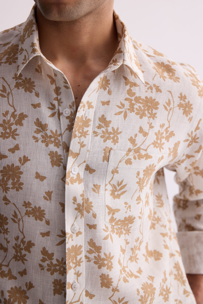 The Prabhaat Shirt Brown Leaf