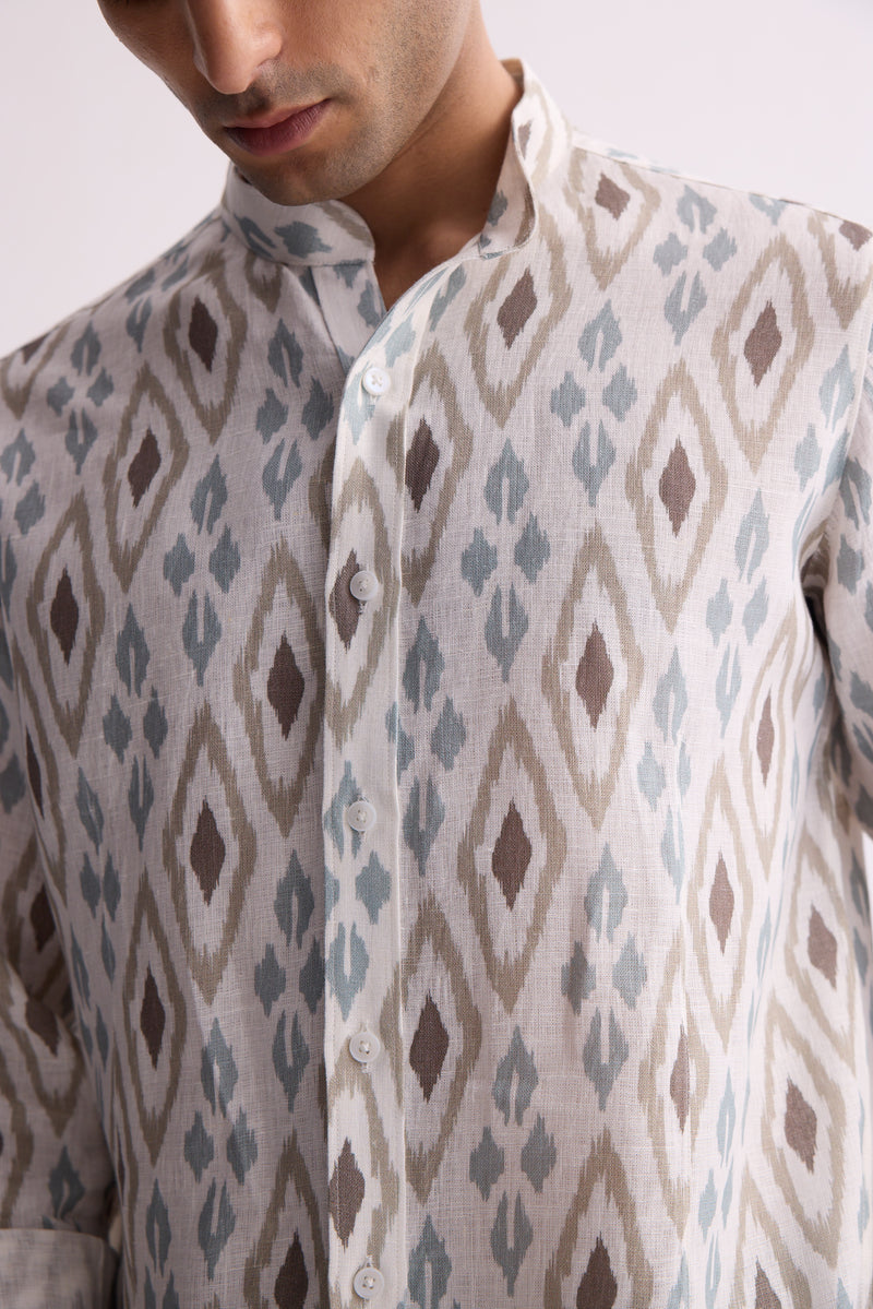 The Tantav Brown Ikat Shirt