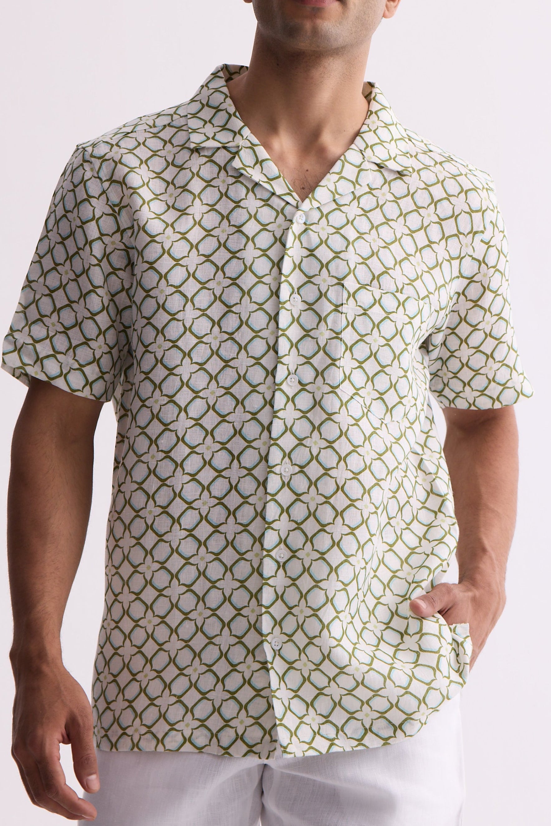 The Neeran Green Flower Shirt