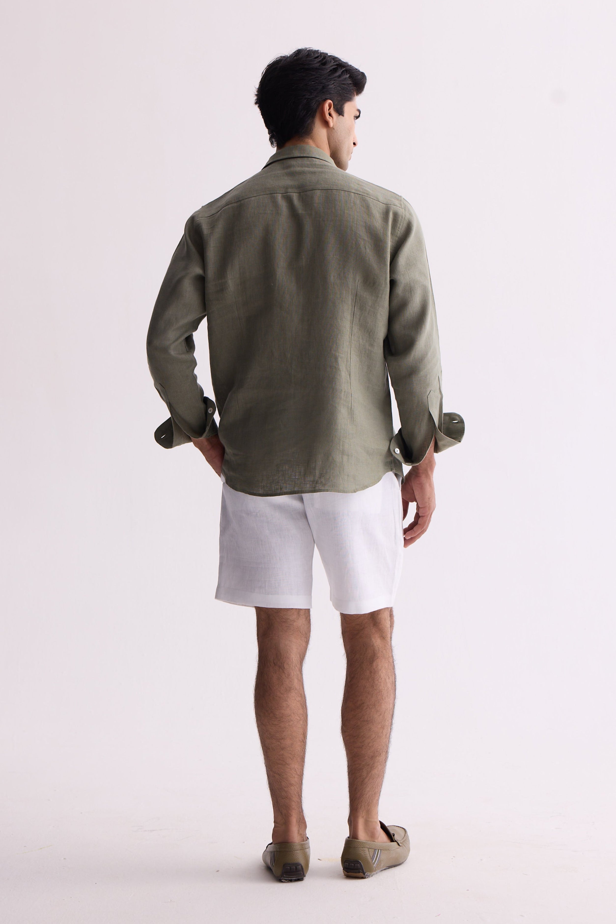 The Verdan Olive Linen Shirt