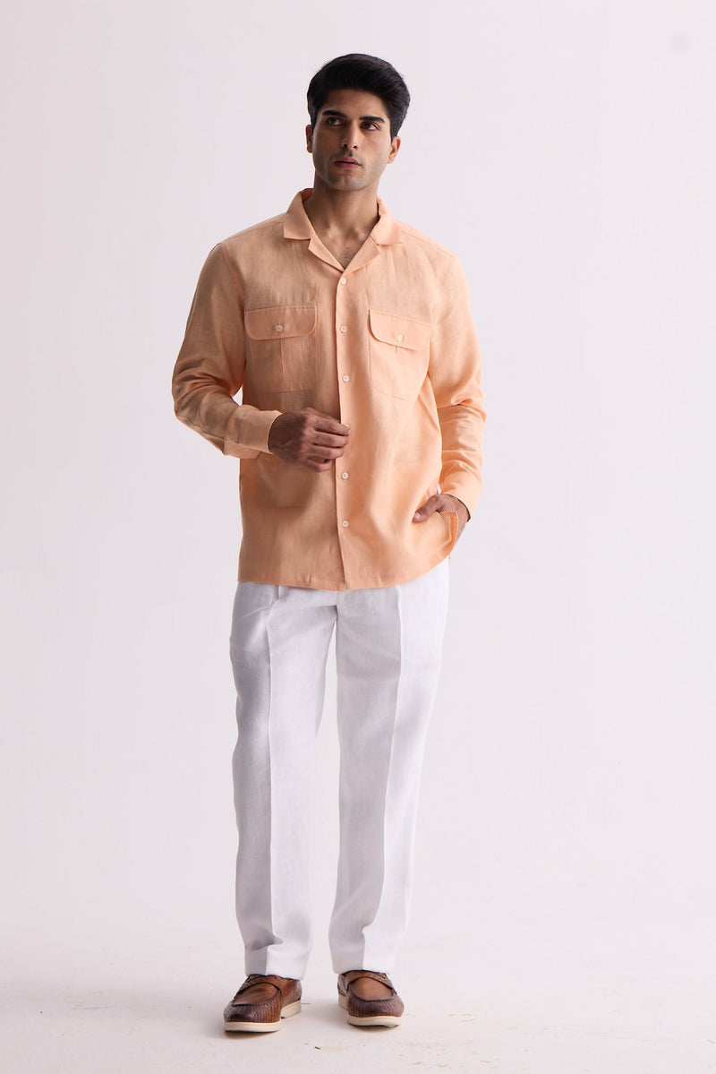 The Boreas Orange Linen Shirt