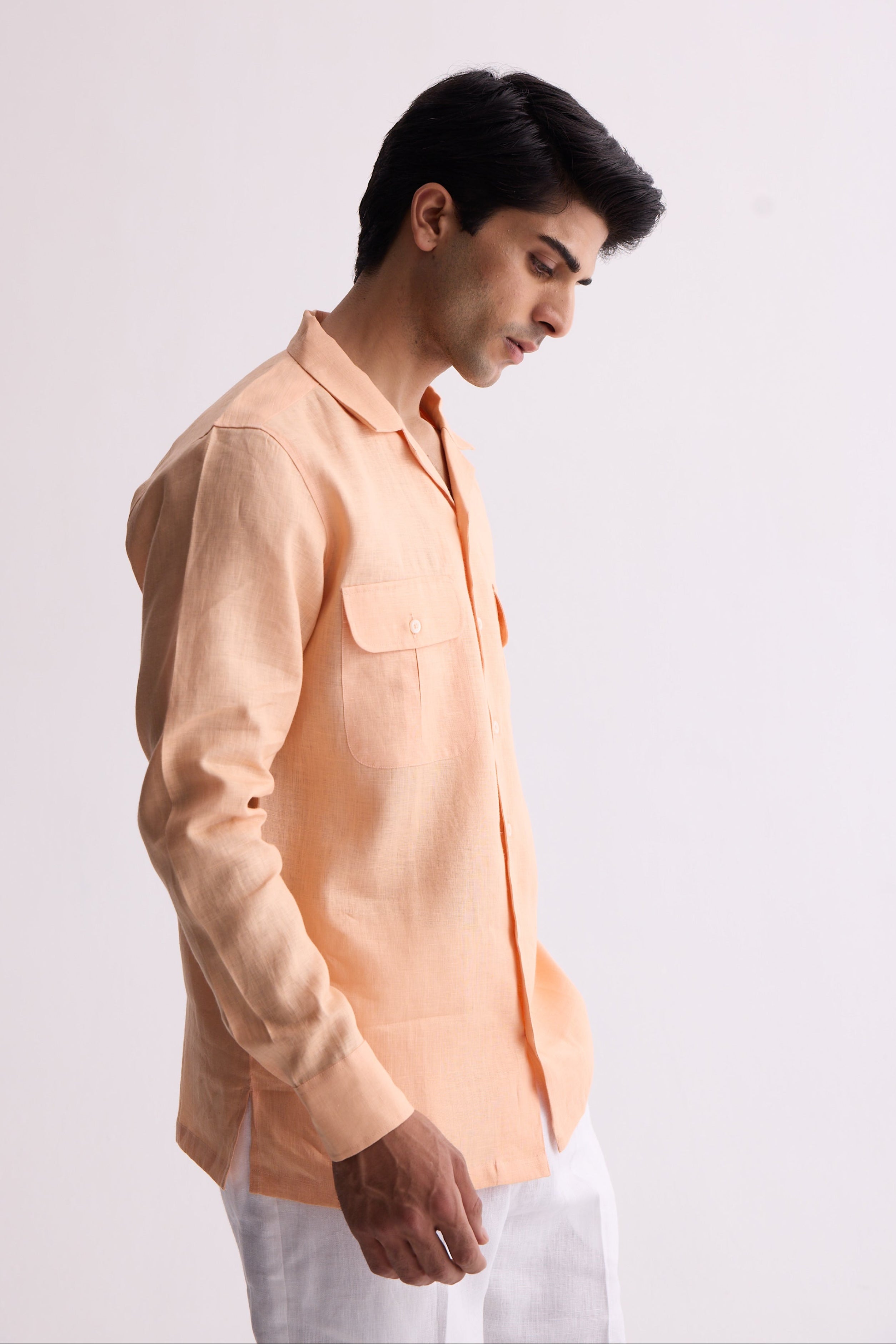 The Boreas Orange Linen Shirt