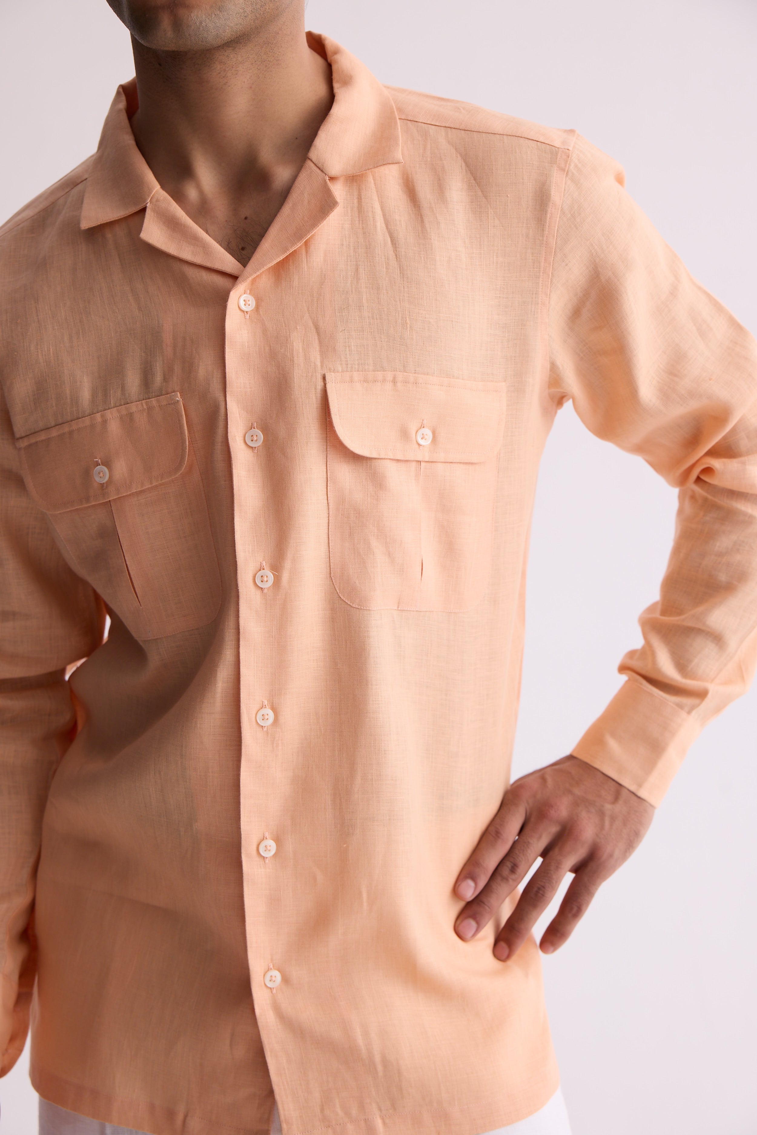The Boreas Orange Linen Shirt