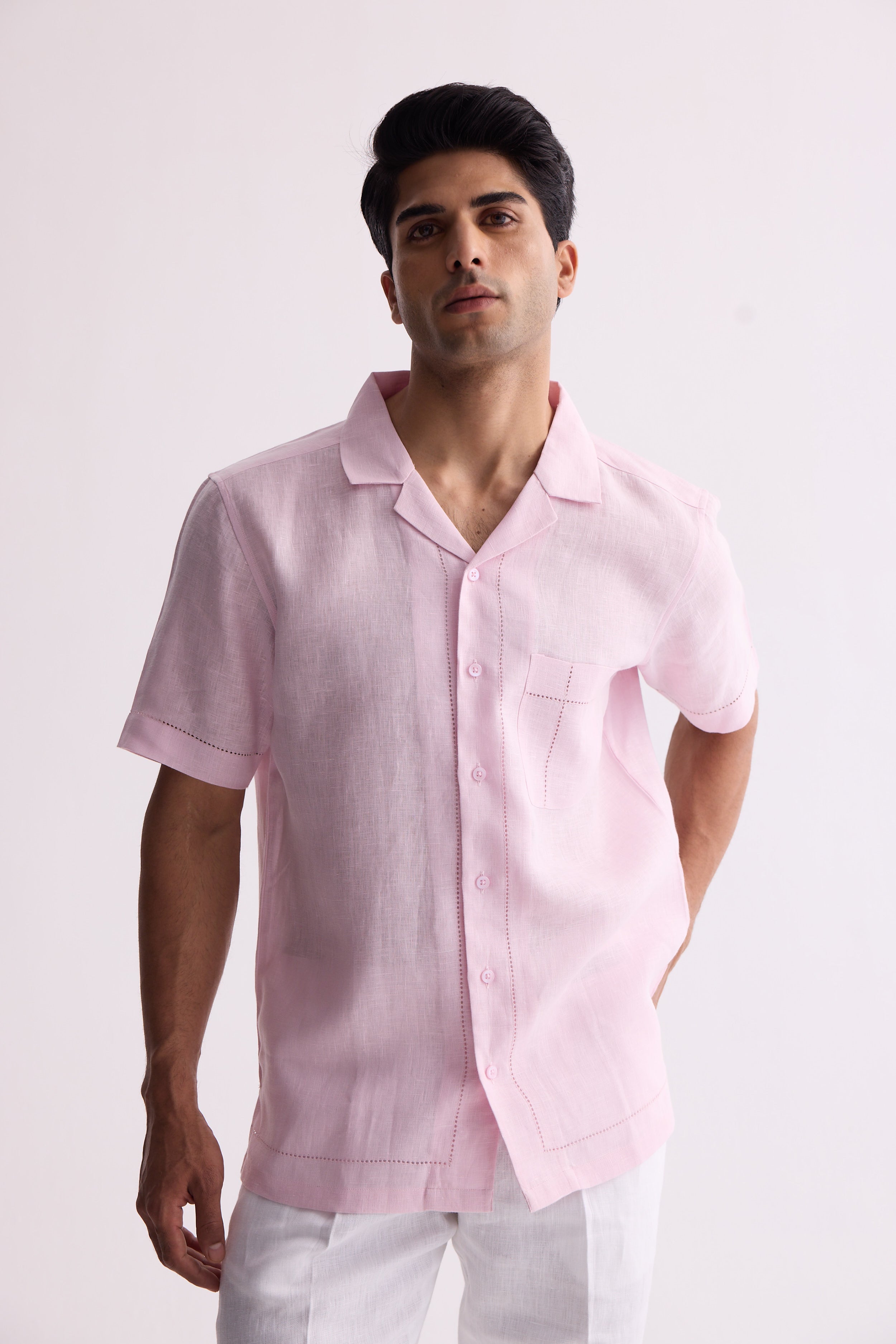 The Lido Pink Linen Shirt