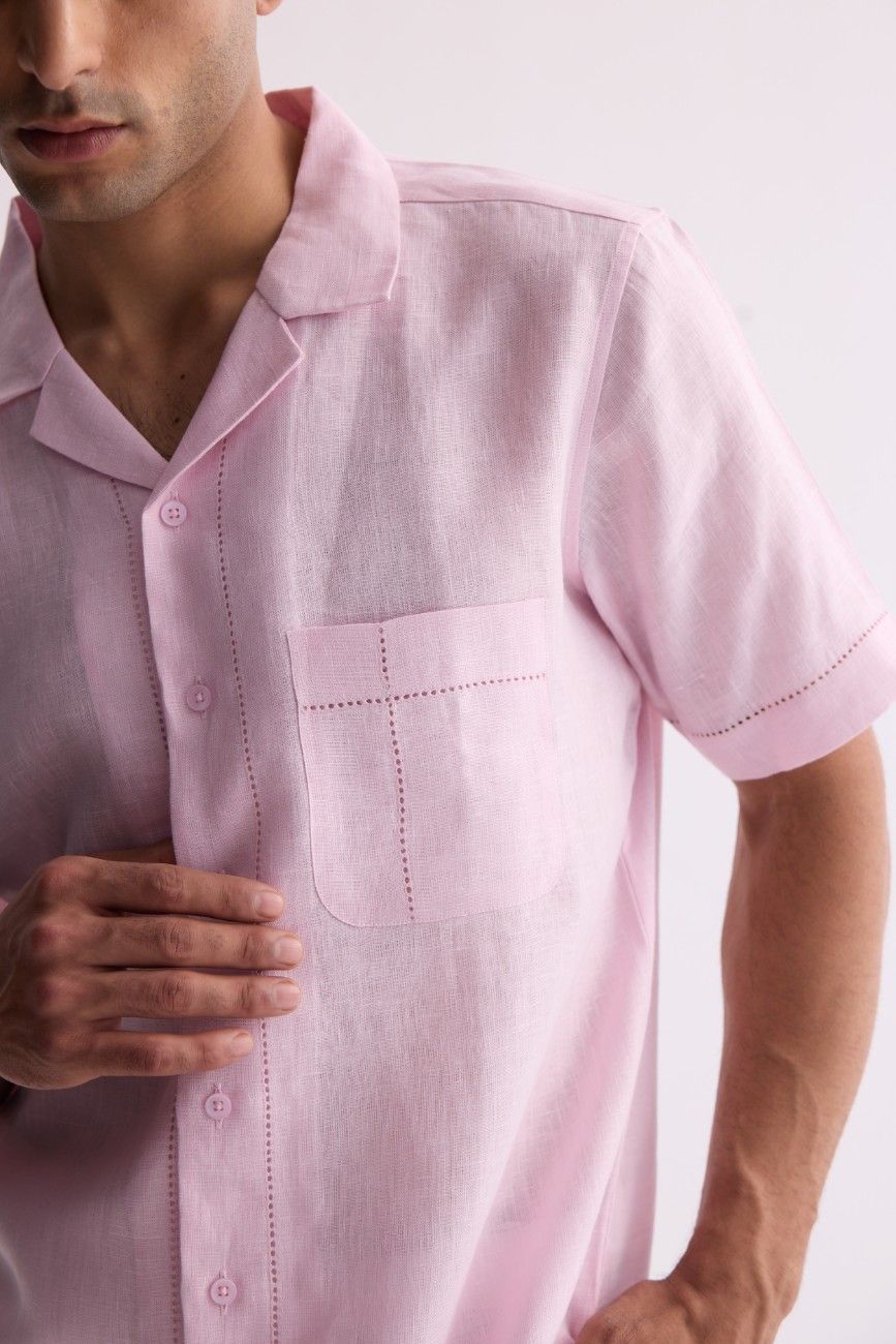 The Lido Pink Linen Shirt