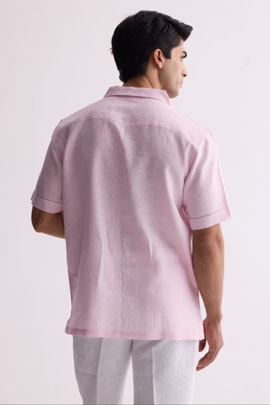 The Lido Pink Linen Shirt