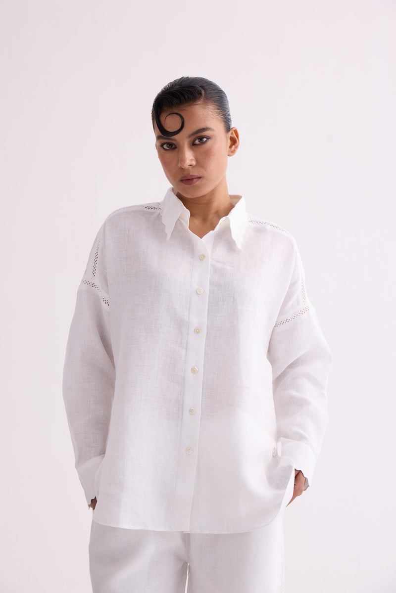 The Batooni White Linen Shirt