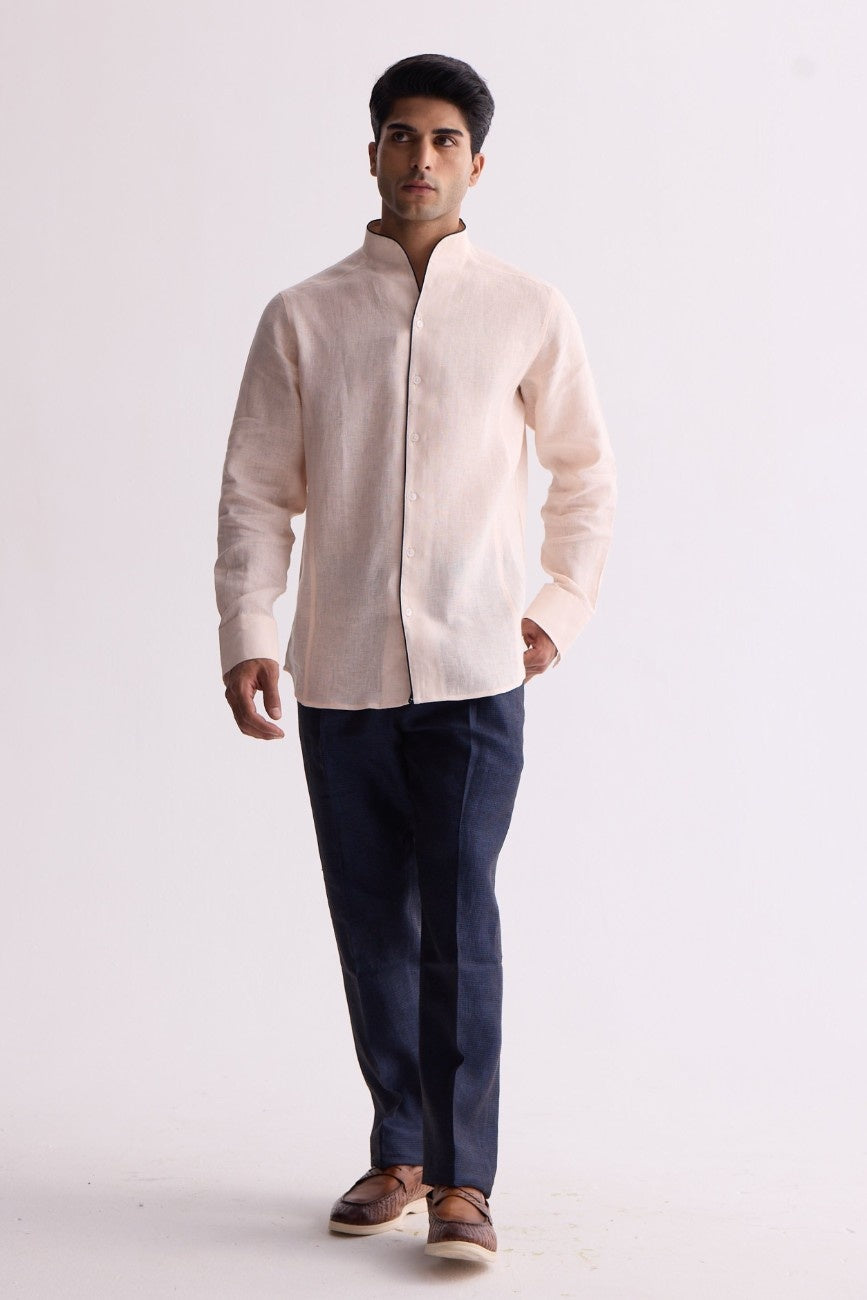 Royal Aristocratic Peach Linen Shirt