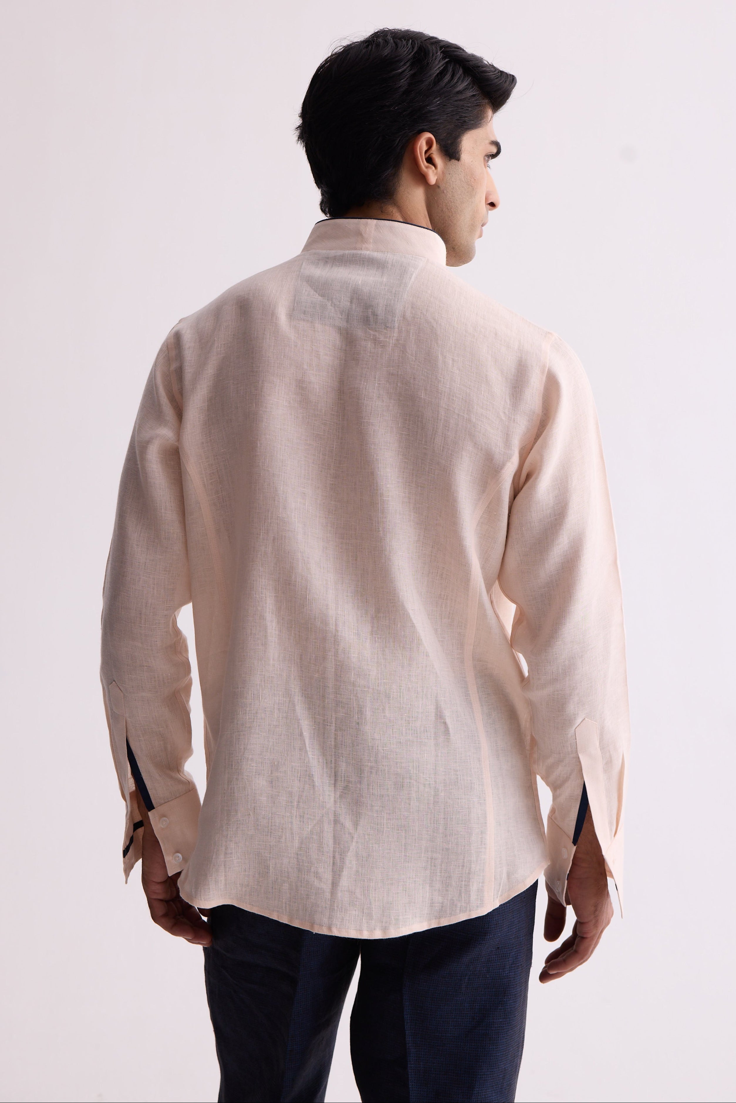 Royal Aristocratic Peach Linen Shirt