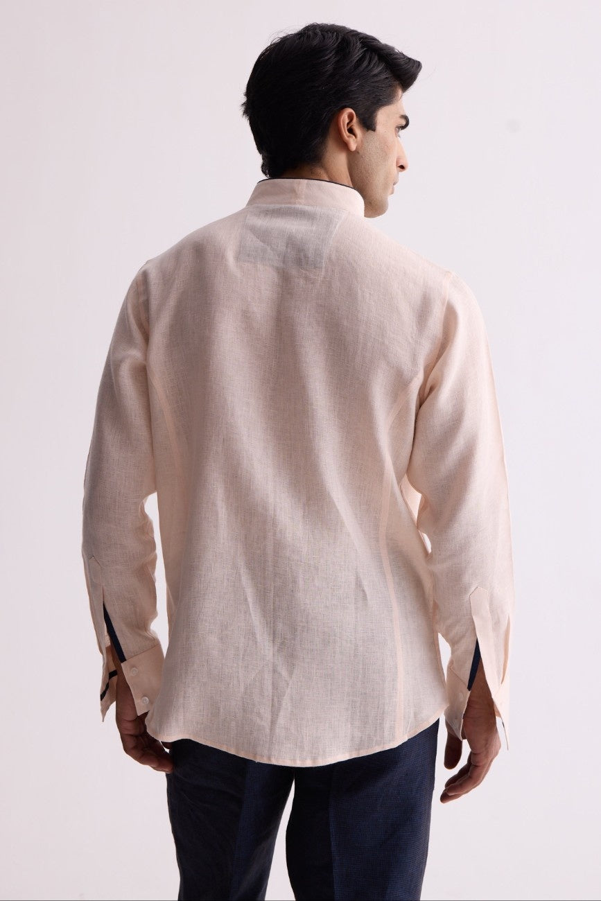 Royal Aristocratic Peach Linen Shirt