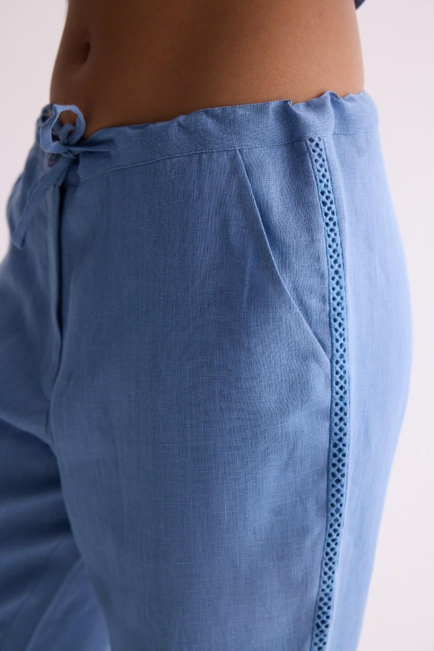The Tahlia Powder Blue Linen Trousers