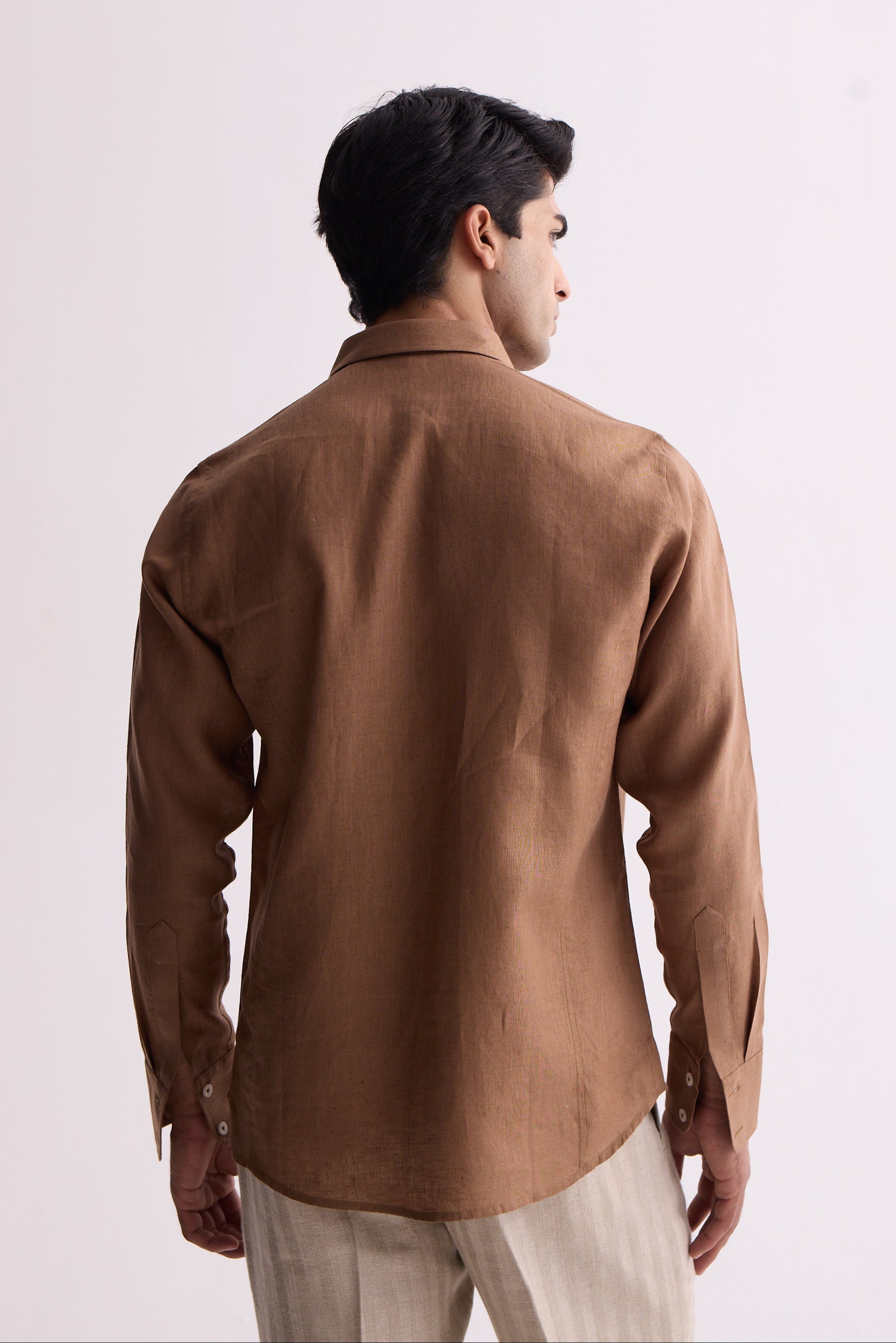 The Aldric Brown Linen Shirt