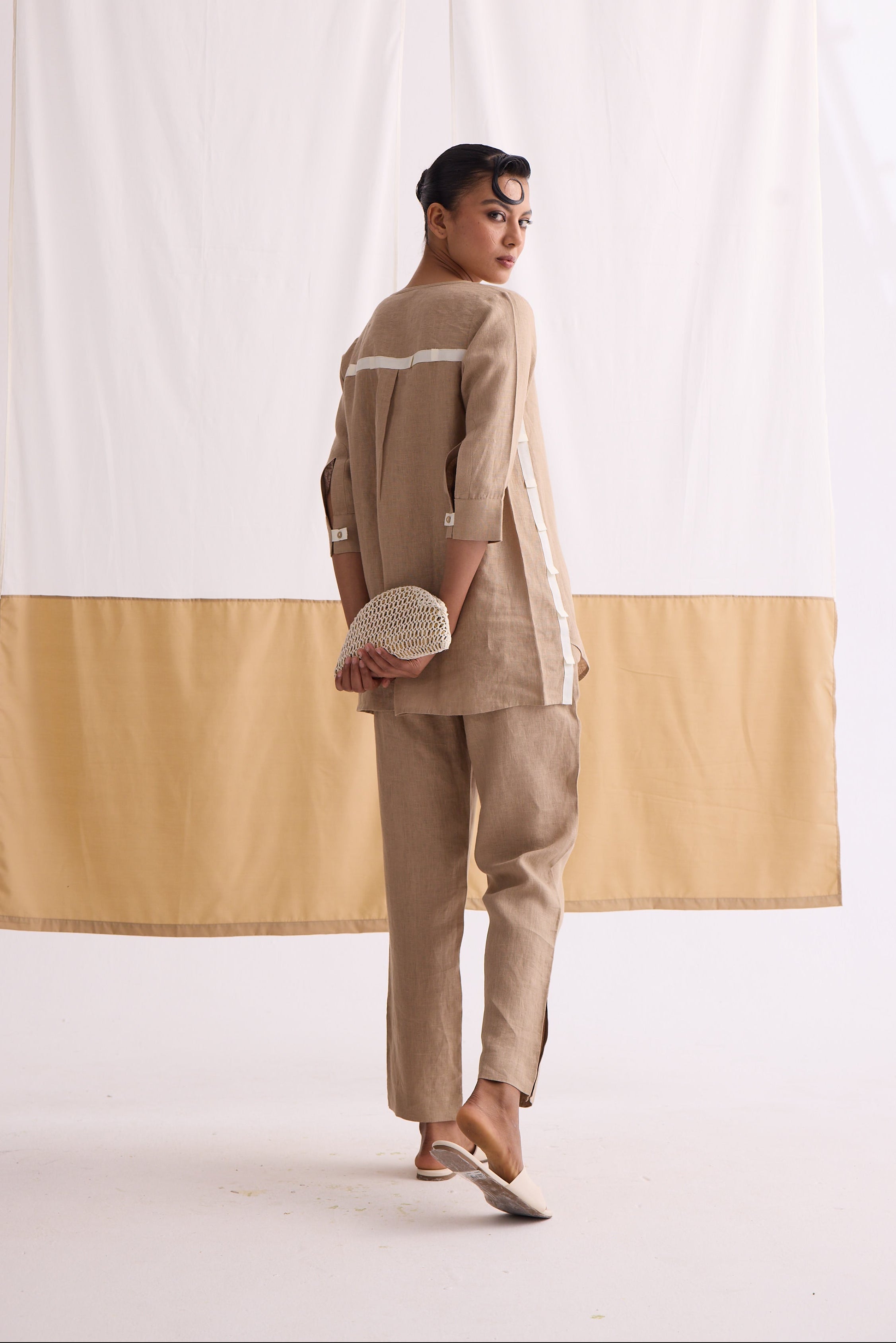 The Taal Kurta Set - Sand