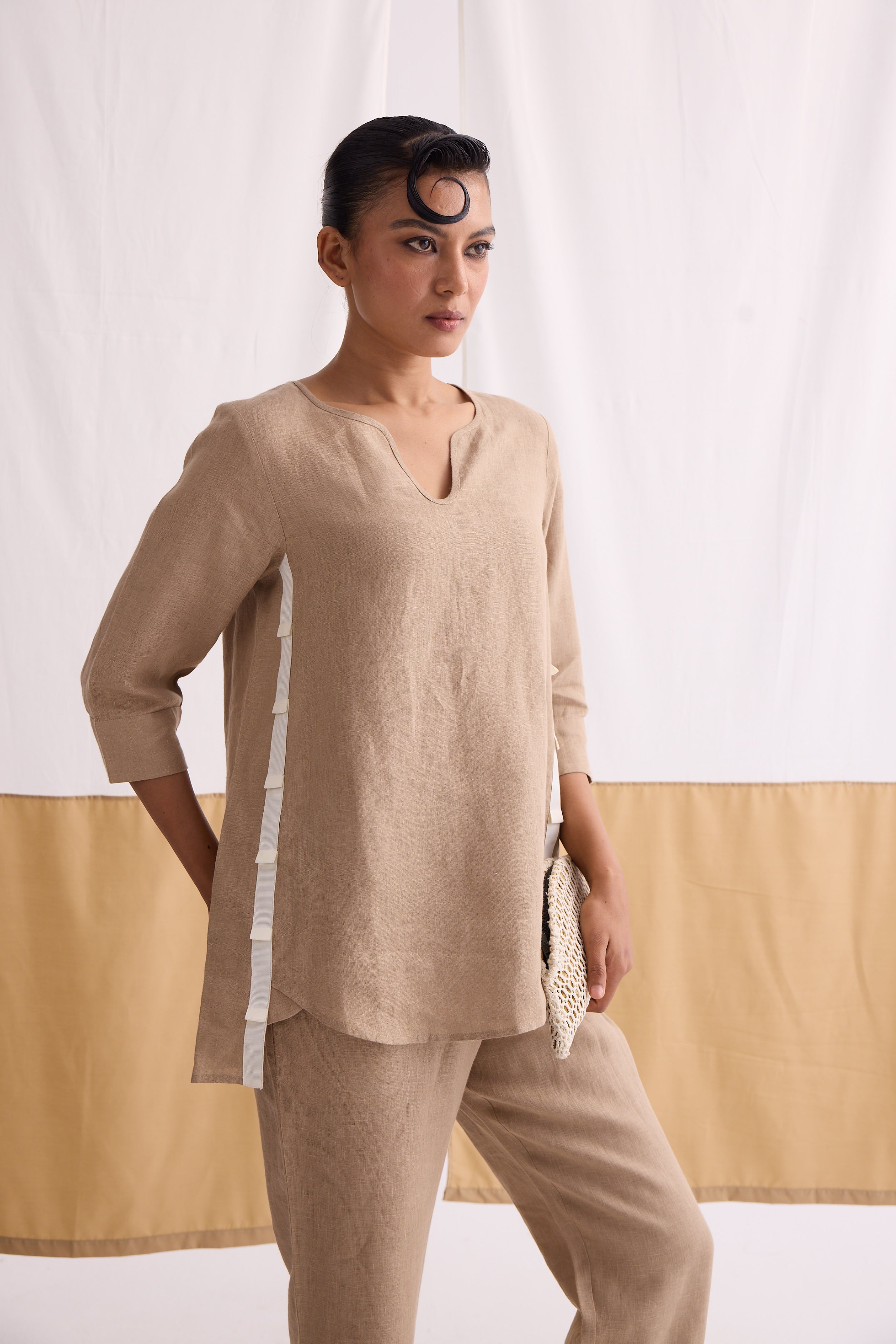 The Taal Kurta Set - Sand
