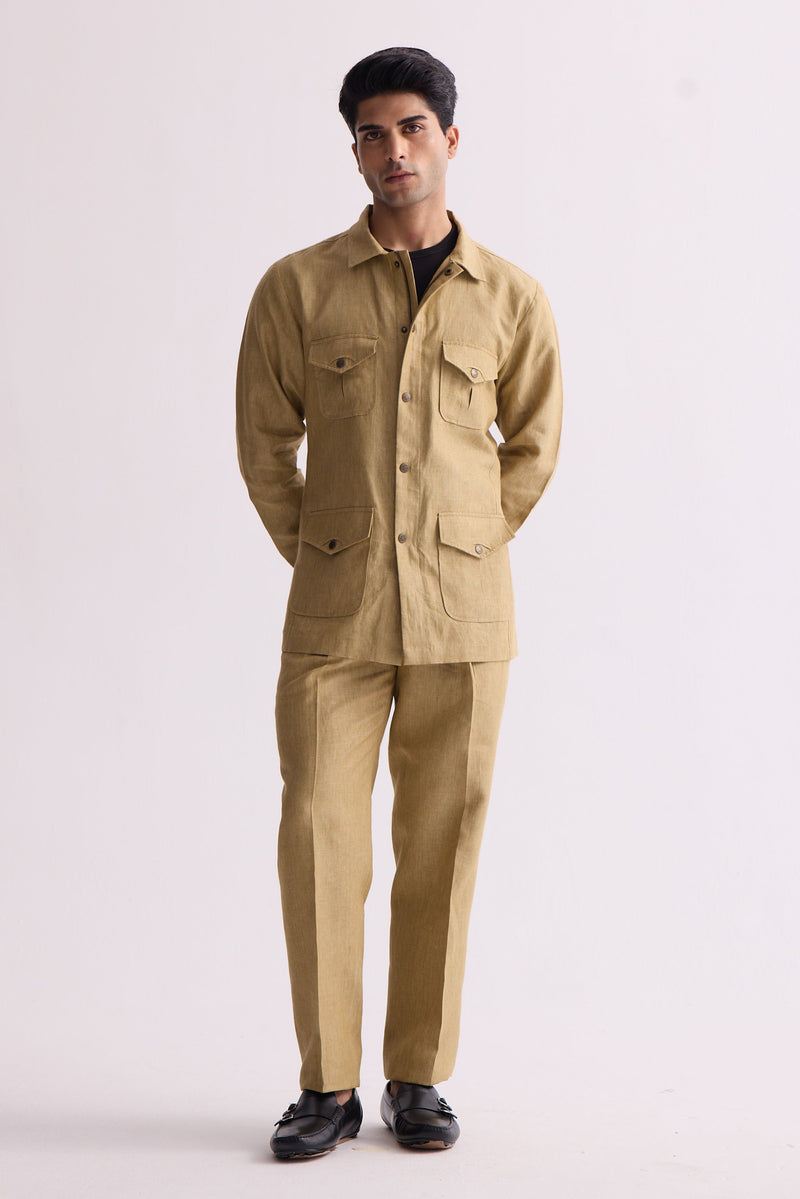The Rahguzar Brown Linen Safari