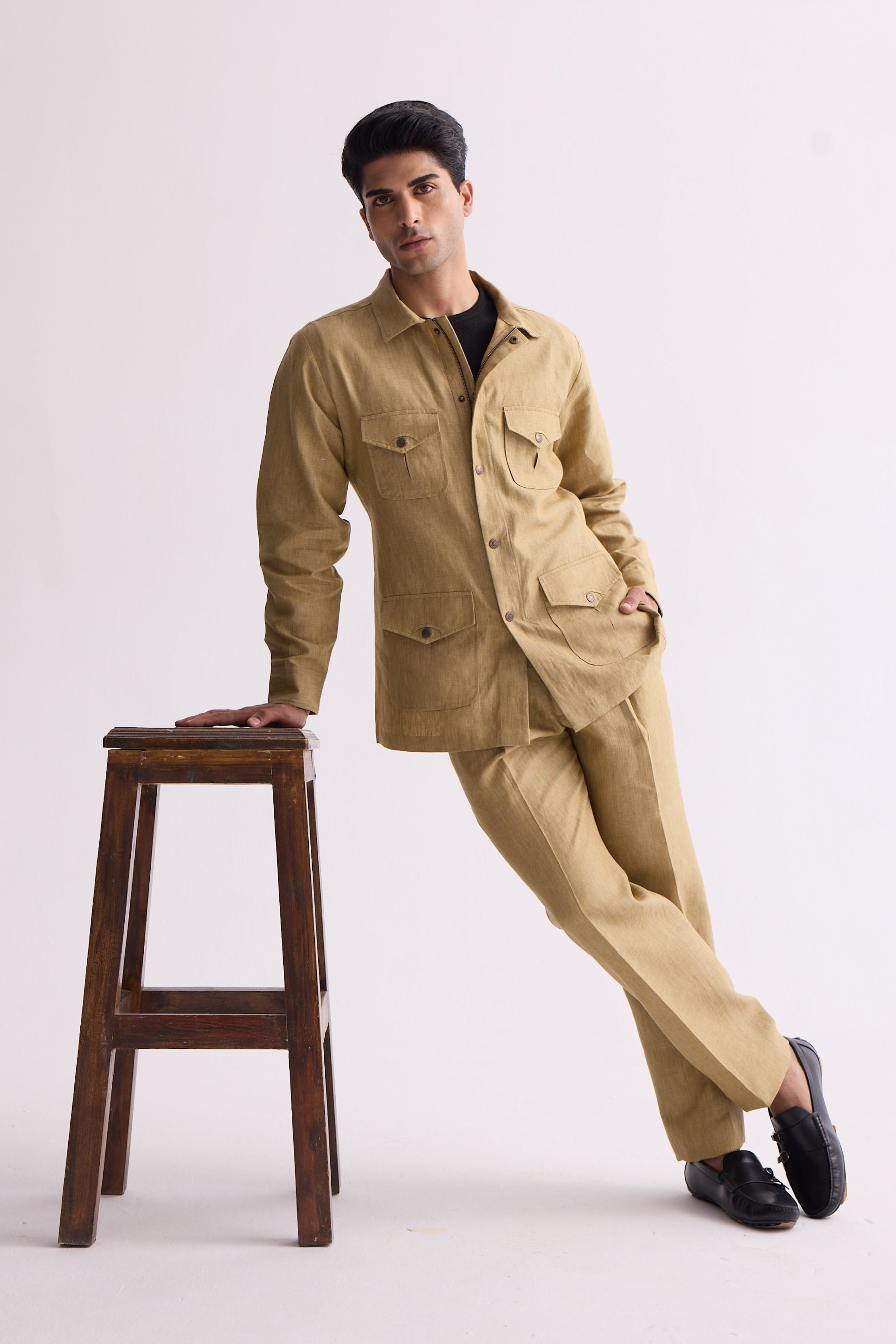 The Rahguzar Brown Linen Safari