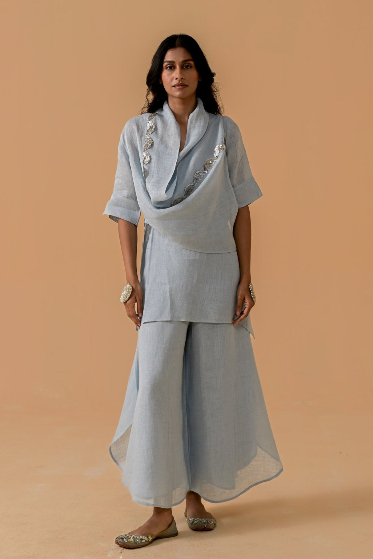 Boho Banno Cape Set - Light blue