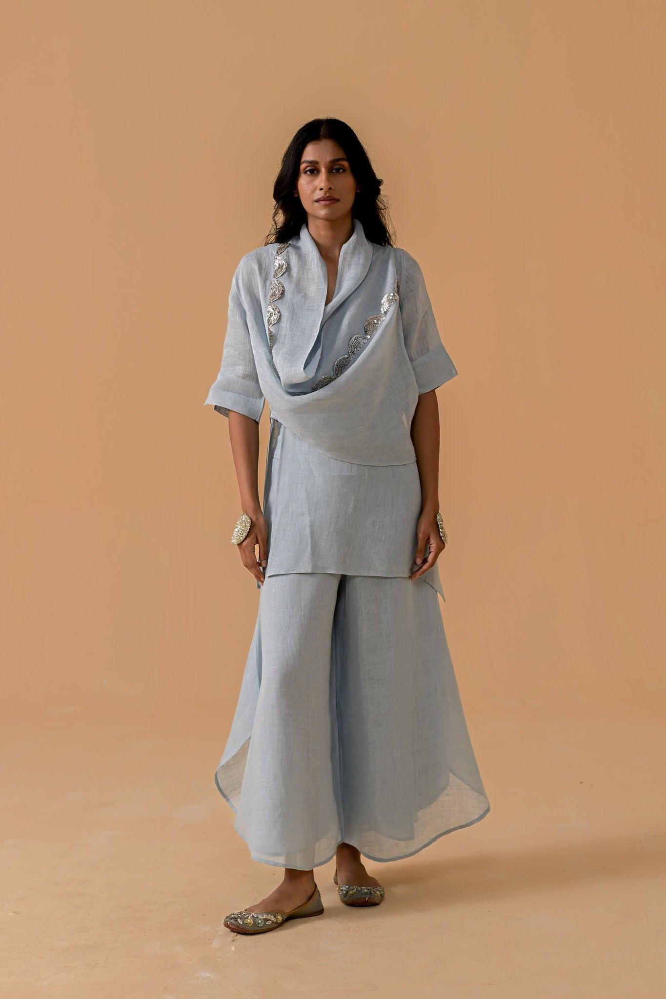 Boho Banno Cape Set - Light blue