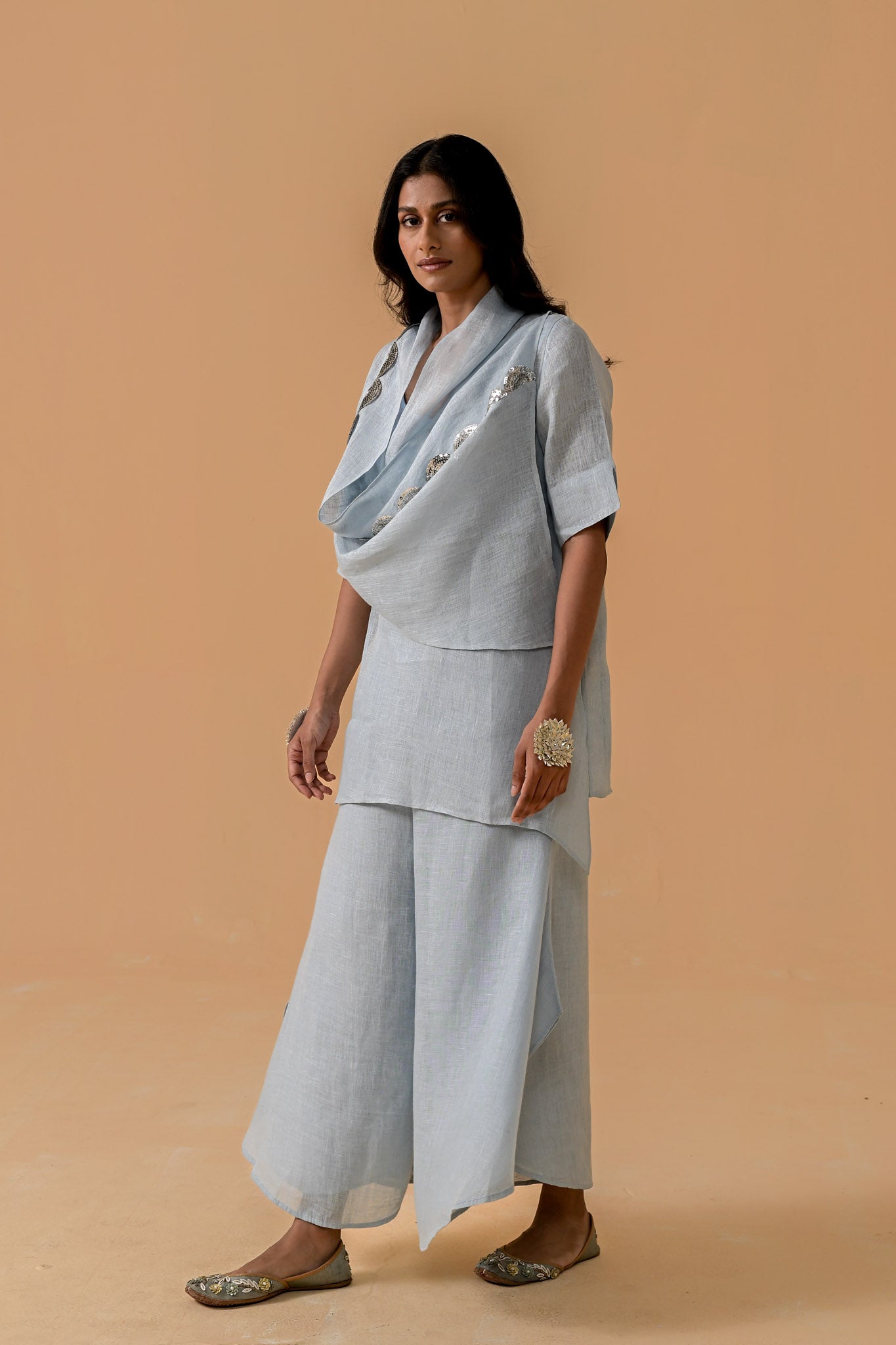 Boho Banno Cape Set - Light blue