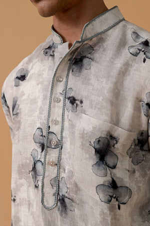Heera Hero Ash & Bloom Linen Kurta
