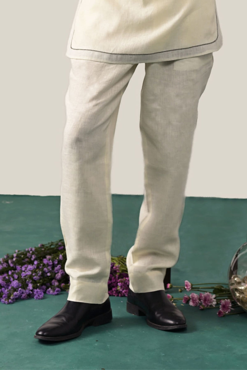 The Fursat Cream Linen Pyjamas