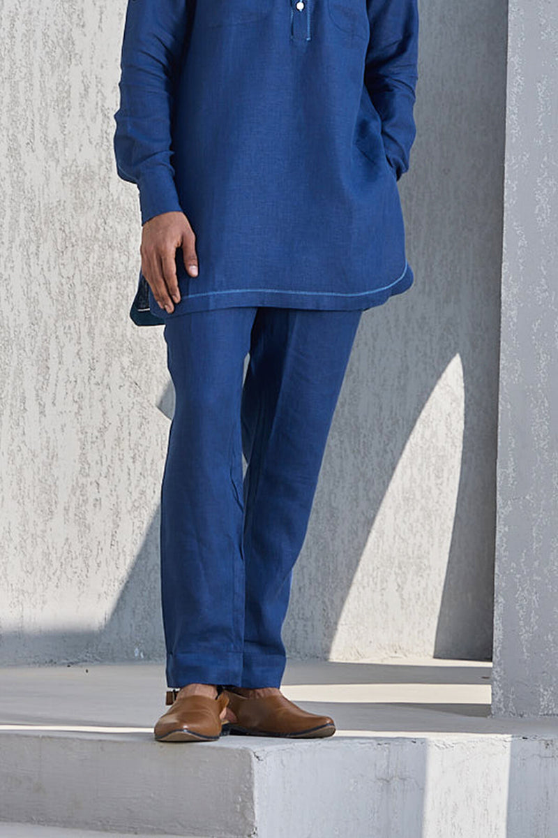 The Fursat Legacy Blue Linen Pyjamas