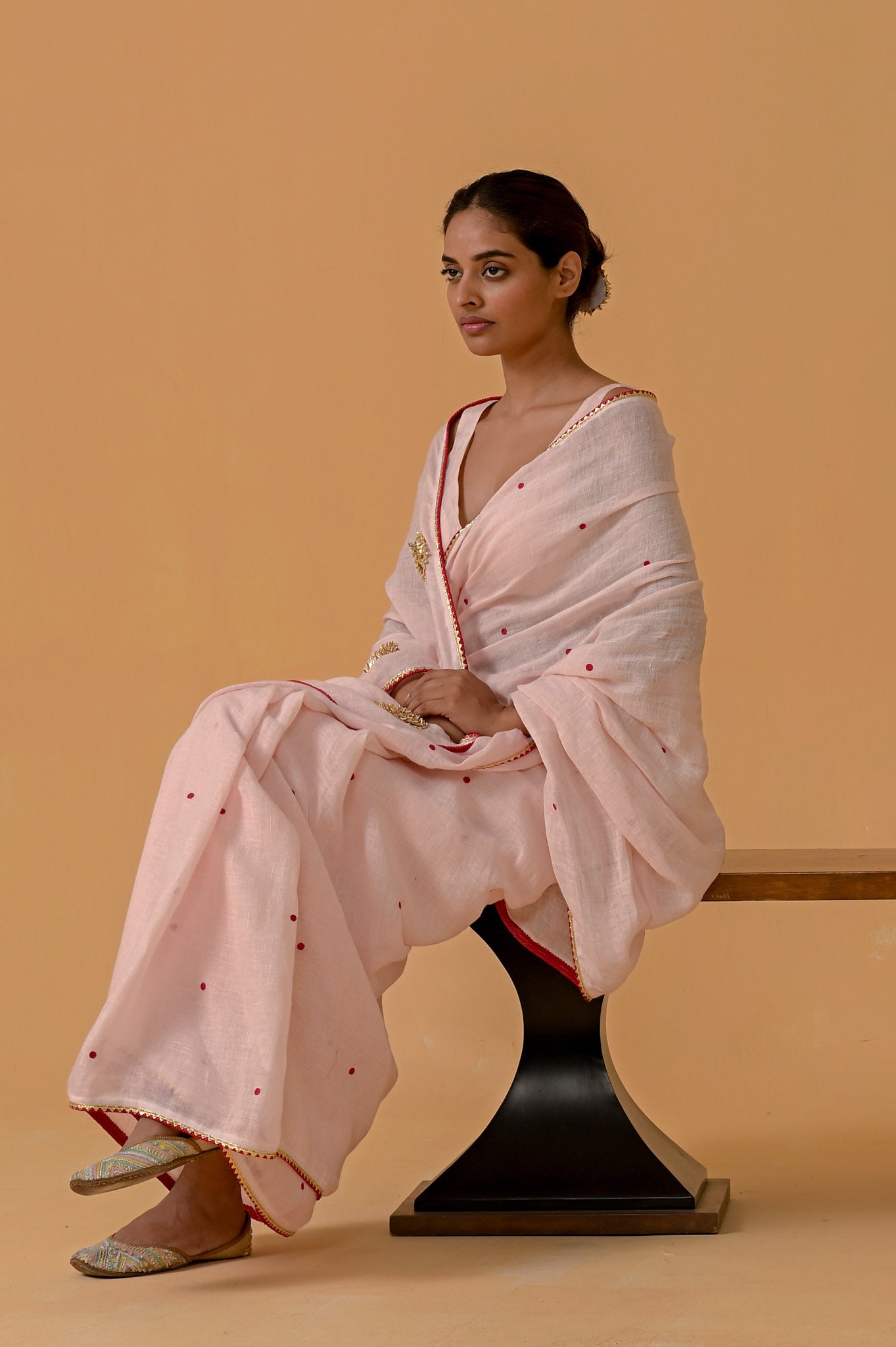 Gulabi Glow Saree - Baby Pink