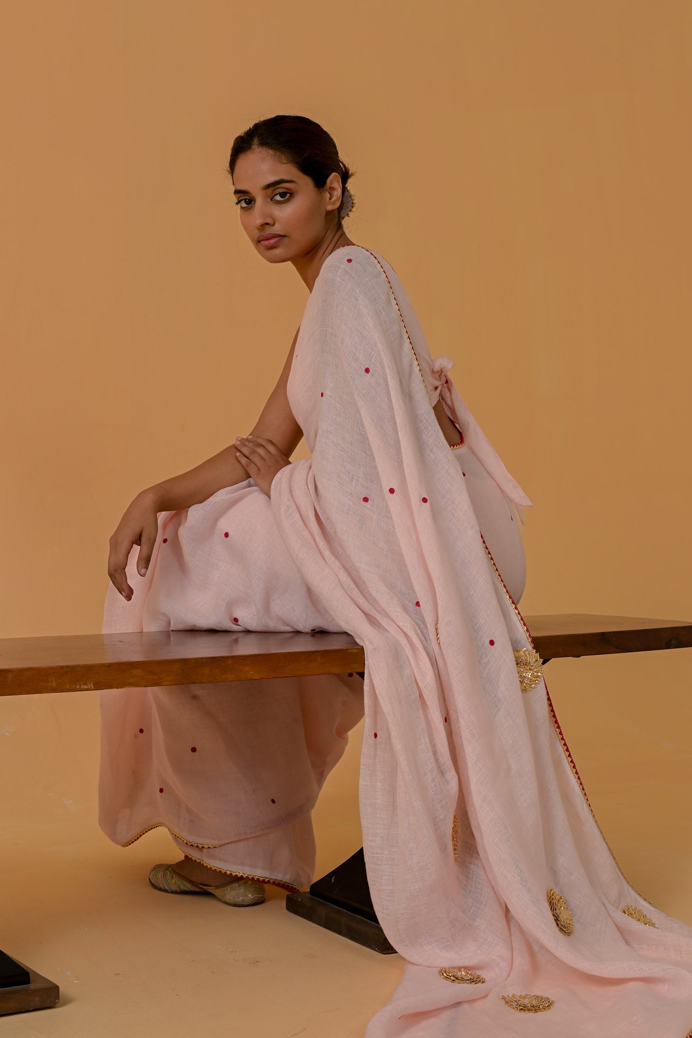 Gulabi Glow Saree - Baby Pink