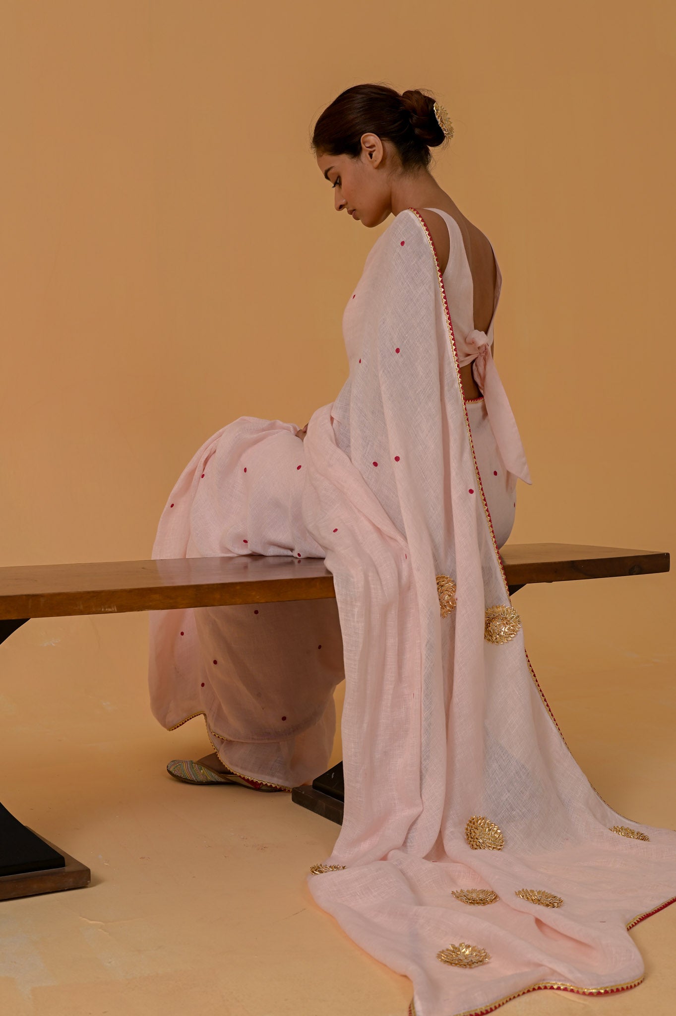 Gulabi Glow Saree - Baby Pink