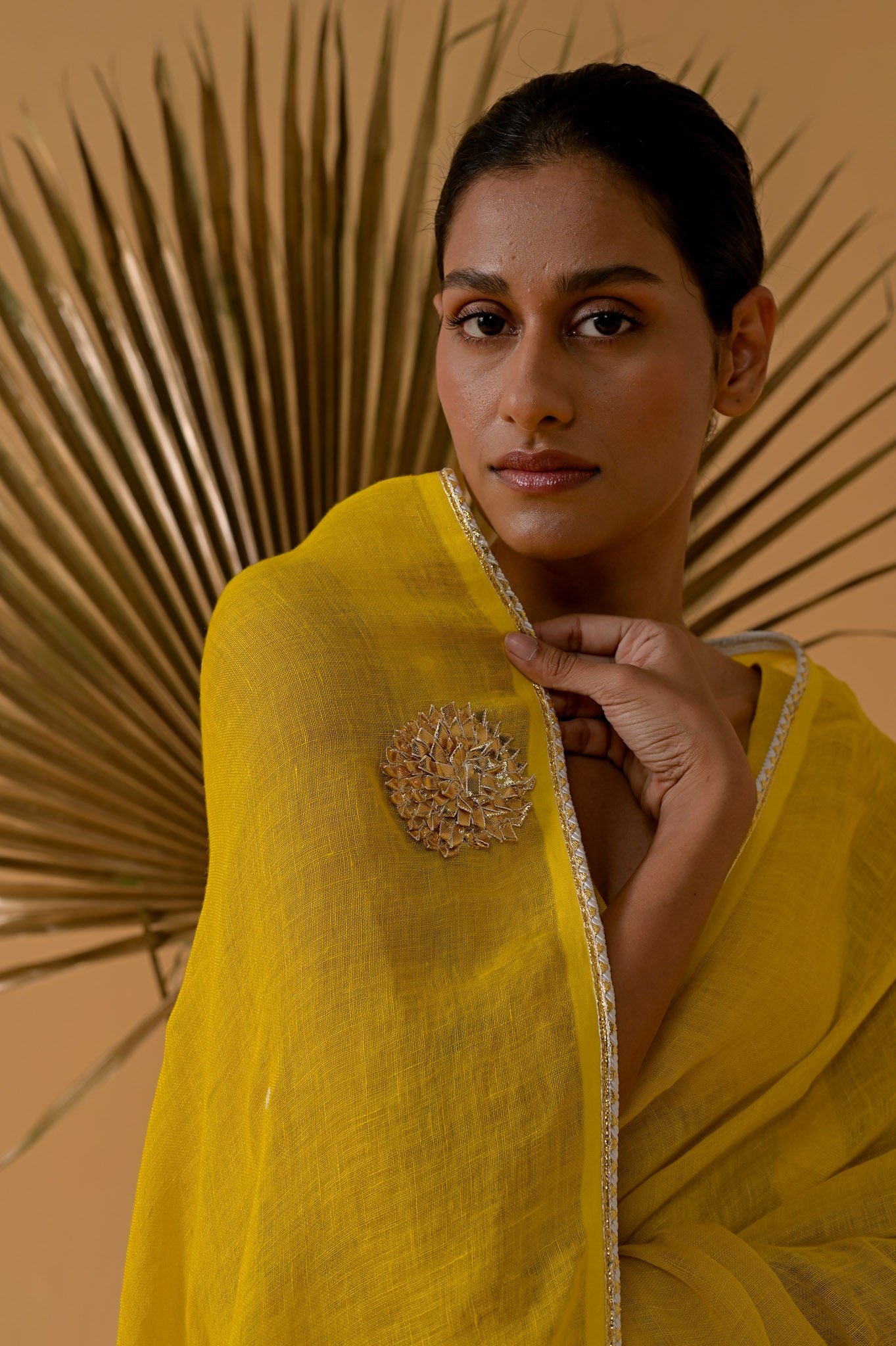 Sitara Sparkle Saree - Mustard