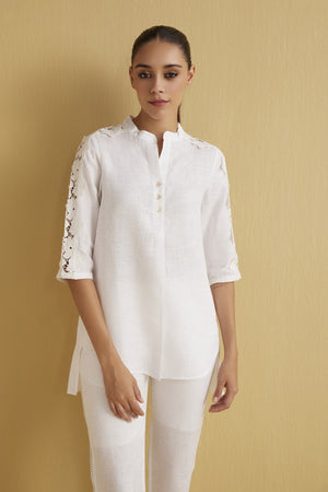 The Olette Linen Tunic - White