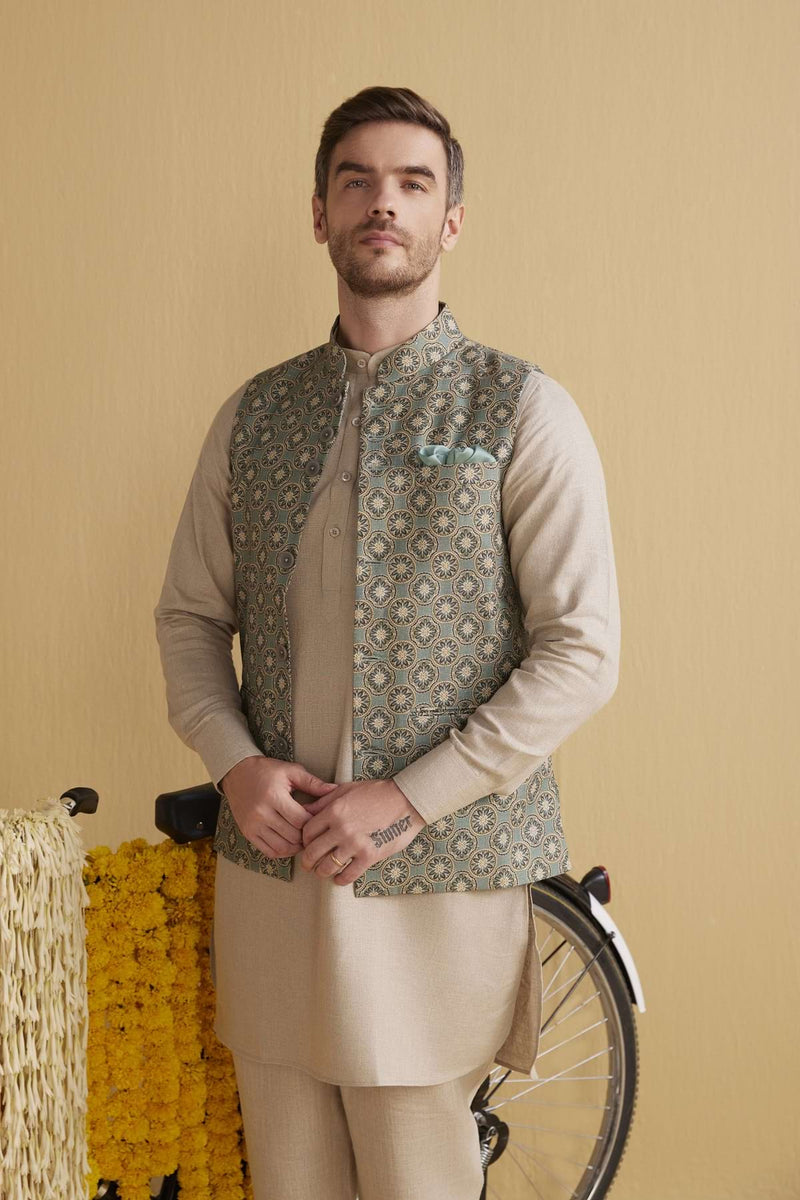 The Shahan Sublime Green Linen Coat
