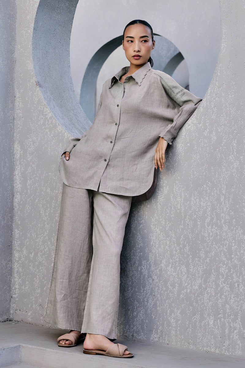 The Batooni Grey Skies Linen Shirt