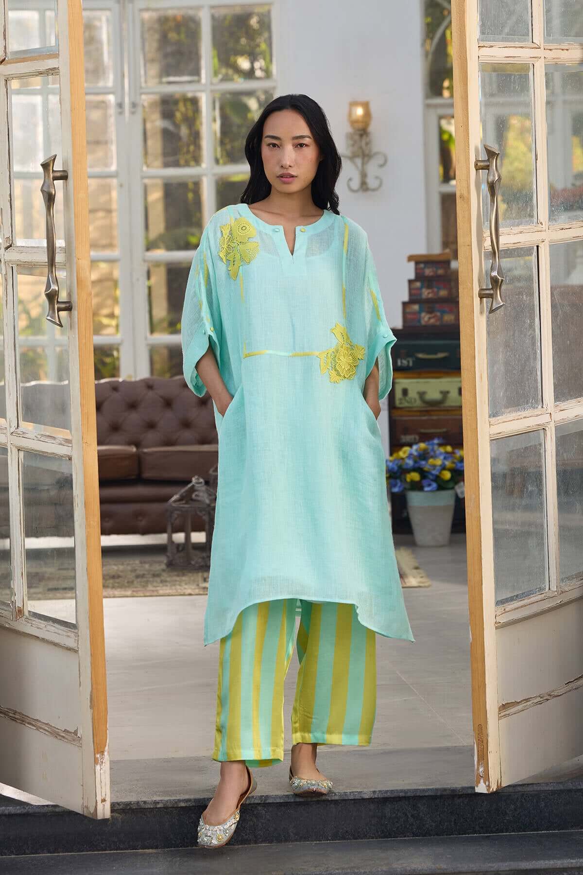 The Aqua Lemon Fasana Co-ord Set