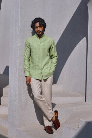 The Shayar Muted Mint Linen Shirt