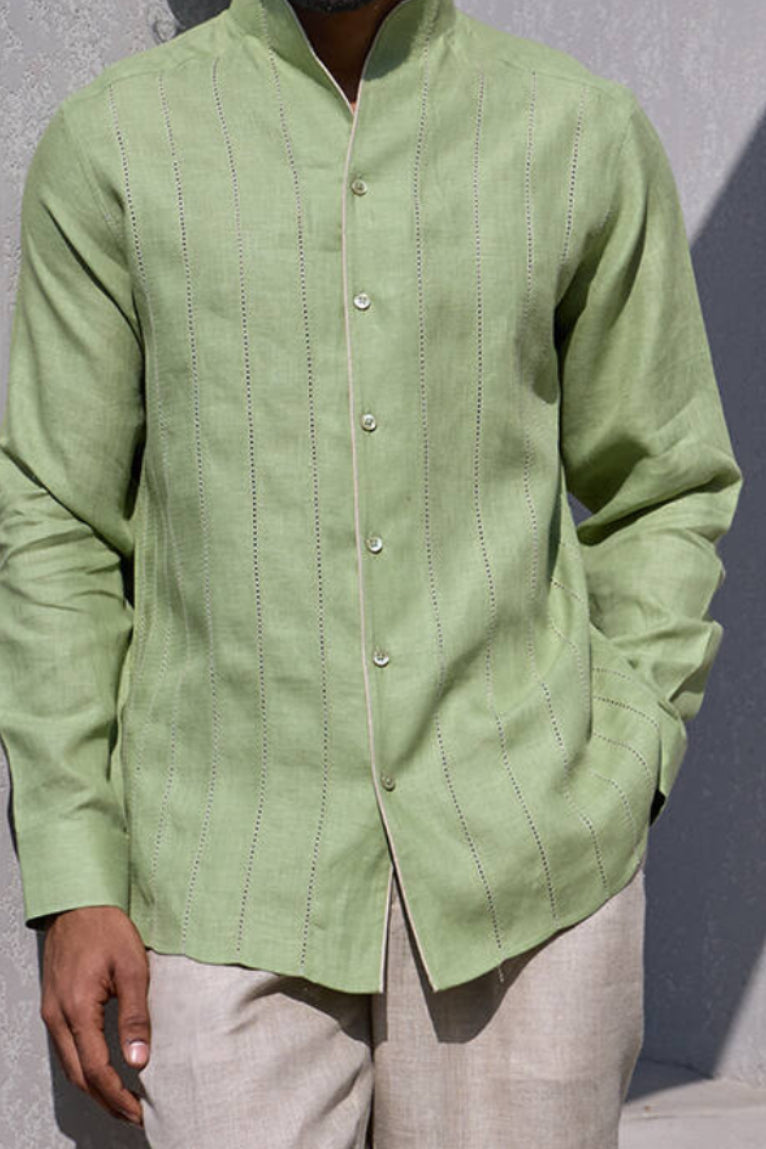 The Shayar Muted Mint Linen Shirt
