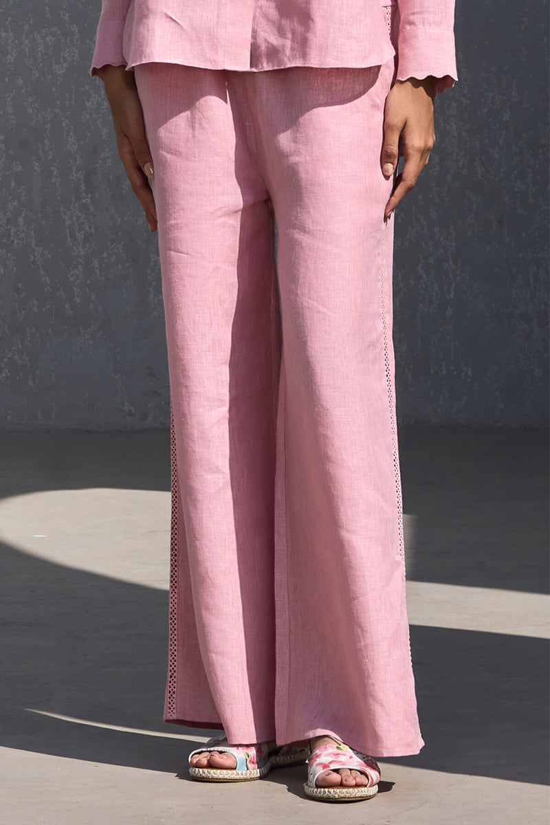 The Batooni Blushing Coral Linen Pajamas