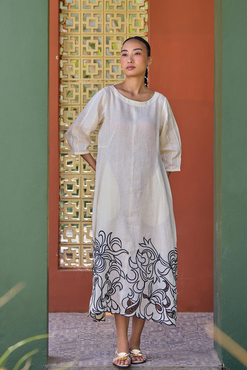 The Shayara Moonlight Linen Dress
