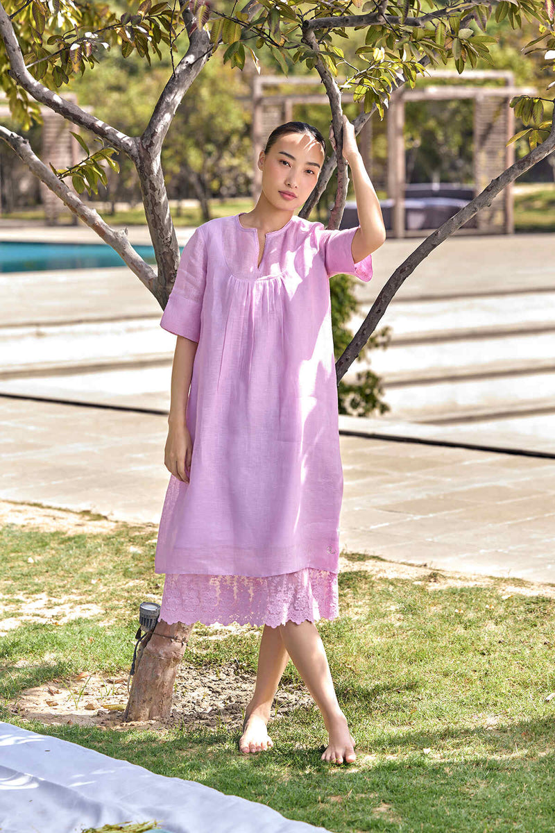 La Romanza Lilac Dreams Linen Dress