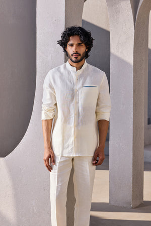 The Weekend Off White Linen Shirt