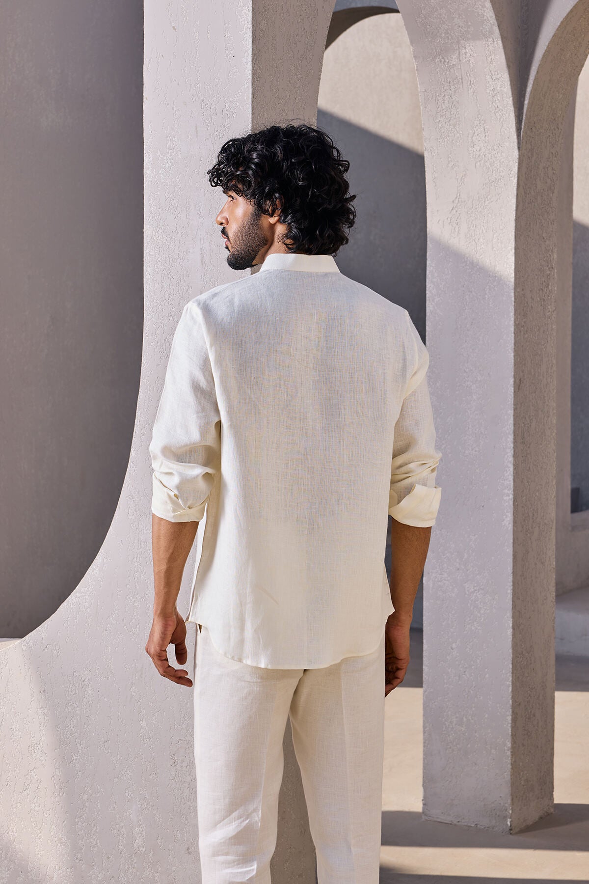 The Weekend Off White Linen Shirt